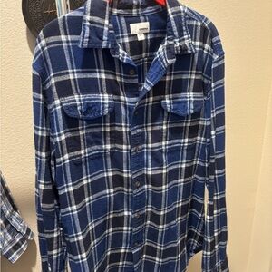 Sonoma Navy and White Checkered Shirt